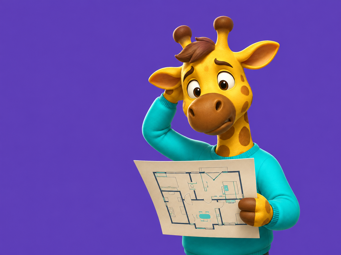 Gerard, the Loghouse giraffe mascot